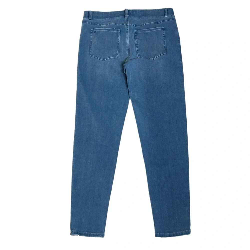 BETABRAND Denim blue jeans Pull on Skinny leg 4 pocket Stretchy Size Large